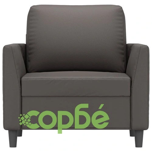 Кресло, сиво, 60 см, изкуствена кожа ➤ топ цена ➤ sorbe.bg