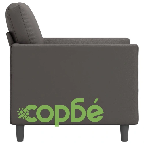 Кресло, сиво, 60 см, изкуствена кожа ➤ топ цена ➤ sorbe.bg