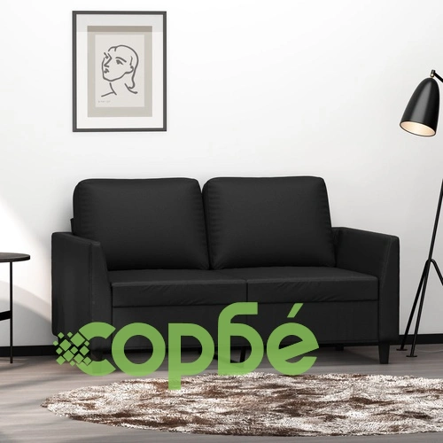 2-местен диван, черен, 120 см, изкуствена кожа ➤ топ цена ➤ sorbe.bg