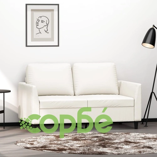 2-местен диван, кремава, 120 см, изкуствена кожа ➤ топ цена ➤ sorbe.bg