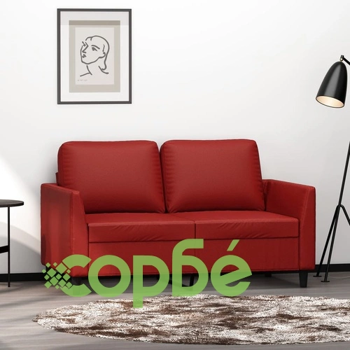 2-местен диван, виненочервен, 120 см, изкуствена кожа ➤ топ цена ➤ sorbe.bg