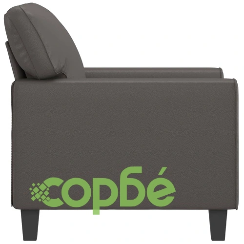 Кресло, сиво, 60 см, изкуствена кожа ➤ топ цена ➤ sorbe.bg