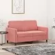 2-местен диван, розов, 120 см, кадифе