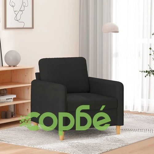 Кресло, черно, 60 см, текстил ➤ топ цена ➤ sorbe.bg