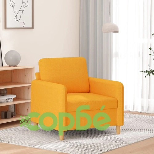 Кресло, светложълто, 60 см, текстил ➤ топ цена ➤ sorbe.bg