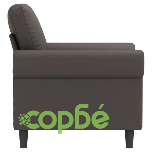 Кресло, сиво, 60 см, изкуствена кожа ➤ топ цена ➤ sorbe.bg