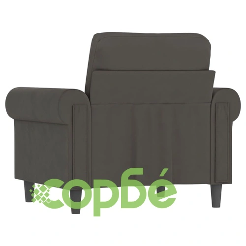 Фотьойл, тъмносив, 60 см, кадифе ➤ топ цена ➤ sorbe.bg