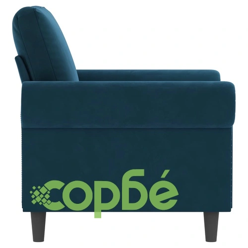 Кресло, синьо, 60 см, кадифе ➤ топ цена ➤ sorbe.bg