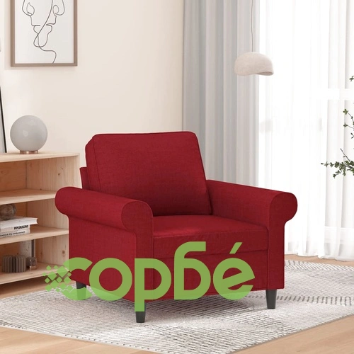 Кресло, виненочервено, 60 см, текстил ➤ топ цена ➤ sorbe.bg