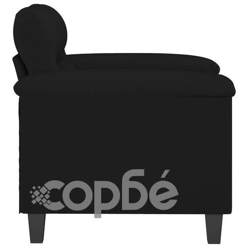 Кресло, черен, 60 см, микрофибърен текстил ➤ топ цена ➤ sorbe.bg