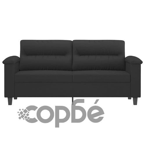 2-местен диван, черно, 140 см, микрофибърен плат ➤ топ цена ➤ sorbe.bg