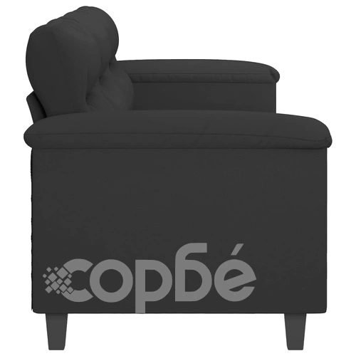 3-местен диван, черно, 210 см, микрофибърен плат ➤ топ цена ➤ sorbe.bg