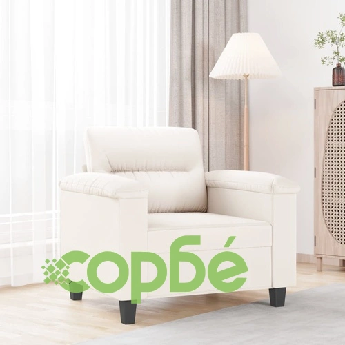 Фотьойл, кремав, 60 см, изкуствена кожа ➤ топ цена ➤ sorbe.bg