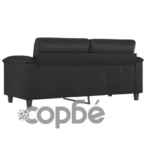2-местен диван, черен, 140 см, изкуствена кожа ➤ топ цена ➤ sorbe.bg