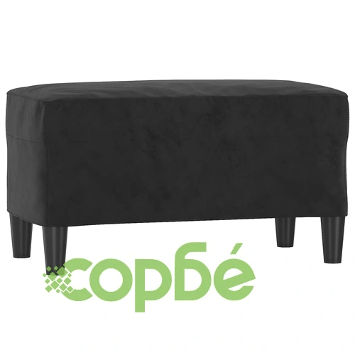 Пейка, черна, 70x35x41 см, кадифе ➤ топ цена ➤ sorbe.bg