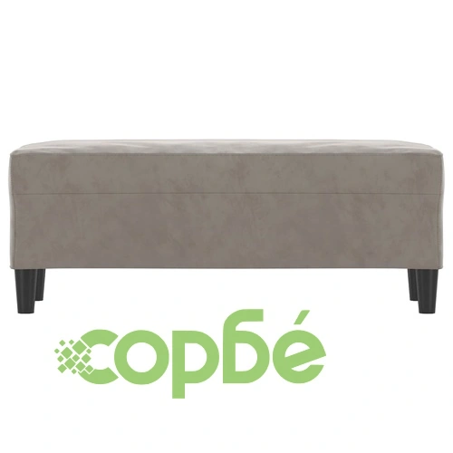 Пейка, светлосива, 100x35x41 см, кадифе ➤ топ цена ➤ sorbe.bg