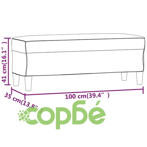 Пейка, светлосива, 100x35x41 см, кадифе ➤ топ цена ➤ sorbe.bg