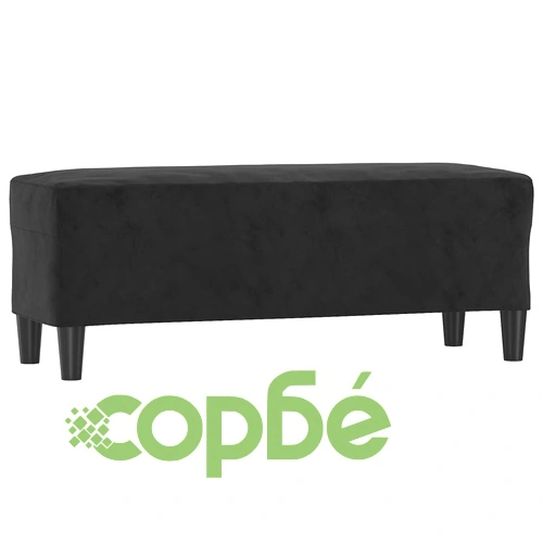 Пейка, черен, 100x35x41 см, кадифе ➤ топ цена ➤ sorbe.bg