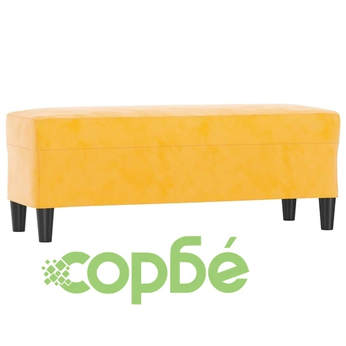 Пейка, жълта, 100x35x41 см, кадифе ➤ топ цена ➤ sorbe.bg