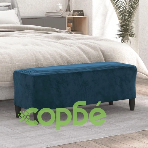 Пейка,синя, 100x35x41 см, кадифе ➤ топ цена ➤ sorbe.bg