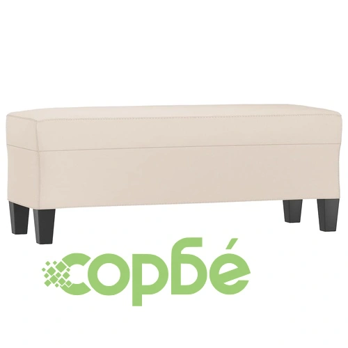 Пейка, кремава, 100x35x41 см, микрофибърен плат ➤ топ цена ➤ sorbe.bg