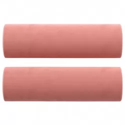 Декоративни възглавници, 2 бр, розови, Ø15x50 см, кадифе