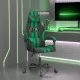Въртящ гейминг стол, черно и зелено, изкуствена кожа