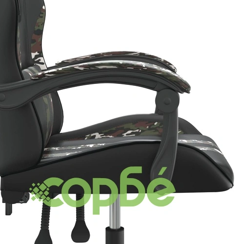 Въртящ гейминг стол, черно и камуфлаж, изкуствена кожа ➤ топ цена ➤ sorbe.bg