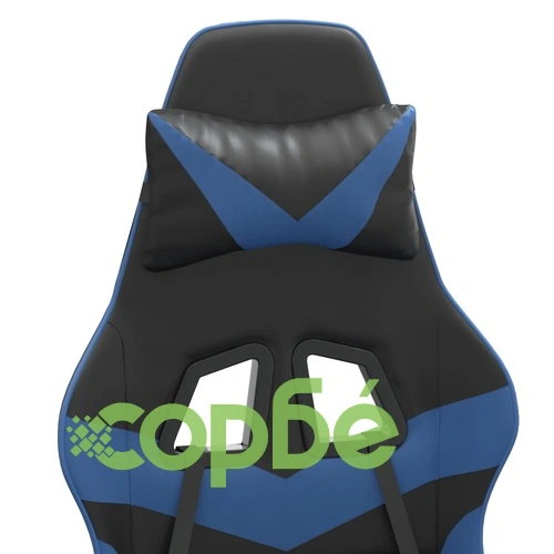 Въртящ гейминг стол, черно и синьо, изкуствена кожа ➤ топ цена ➤ sorbe.bg