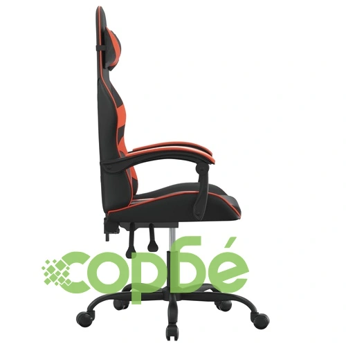 Въртящ гейминг стол, черно и оранжево, изкуствена кожа ➤ топ цена ➤ sorbe.bg