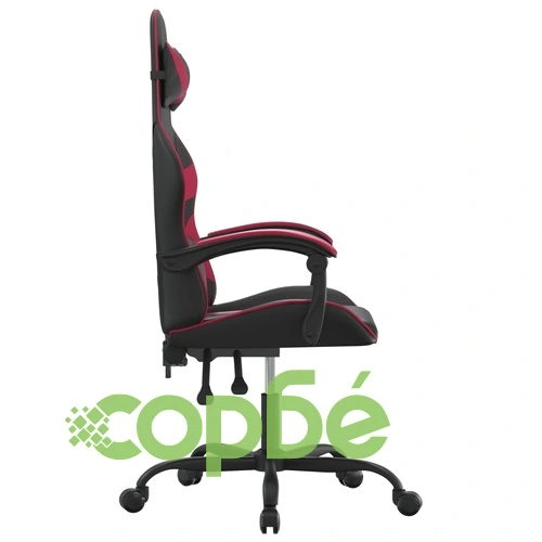 Въртящ гейминг стол, черно и виненочервено, изкуствена кожа ➤ топ цена ➤ sorbe.bg