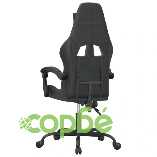 Въртящ гейминг стол, черно, изкуствена кожа ➤ топ цена ➤ sorbe.bg