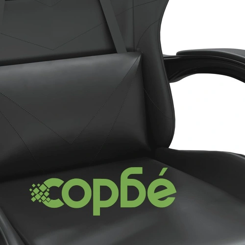 Въртящ гейминг стол, черно, изкуствена кожа ➤ топ цена ➤ sorbe.bg