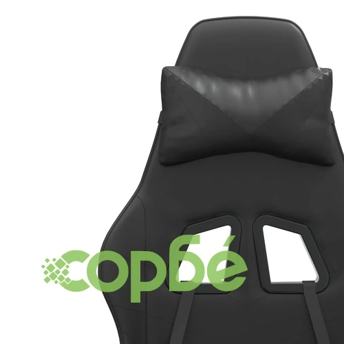 Въртящ гейминг стол, черно, изкуствена кожа ➤ топ цена ➤ sorbe.bg