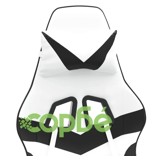 Въртящ гейминг стол, бяло и черно, изкуствена кожа ➤ топ цена ➤ sorbe.bg