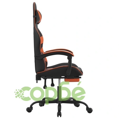 Въртящ гейминг стол с подложка черно-оранжев изкуствена кожа ➤ топ цена ➤ sorbe.bg