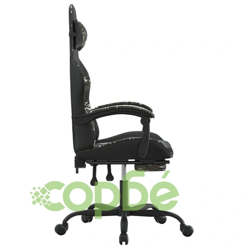 Въртящ гейминг стол с подложка черен камуфлаж изкуствена кожа ➤ топ цена ➤ sorbe.bg