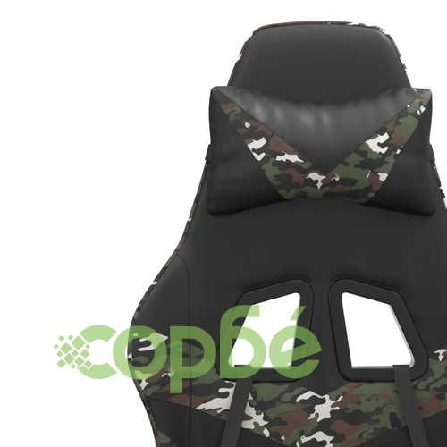 Въртящ гейминг стол с подложка черен камуфлаж изкуствена кожа ➤ топ цена ➤ sorbe.bg