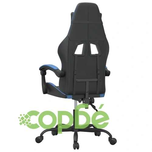 Въртящ гейминг стол, черно и синьо, изкуствена кожа ➤ топ цена ➤ sorbe.bg