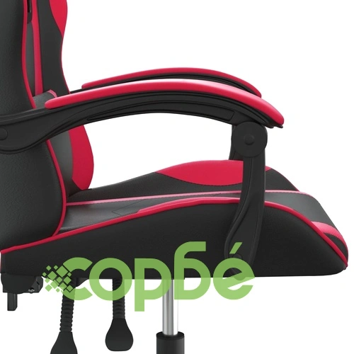 Въртящ гейминг стол, черно и червено, изкуствена кожа ➤ топ цена ➤ sorbe.bg