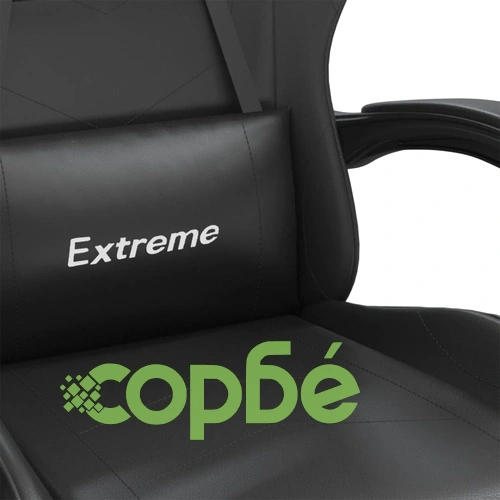 Въртящ гейминг стол, черен, изкуствена кожа ➤ топ цена ➤ sorbe.bg