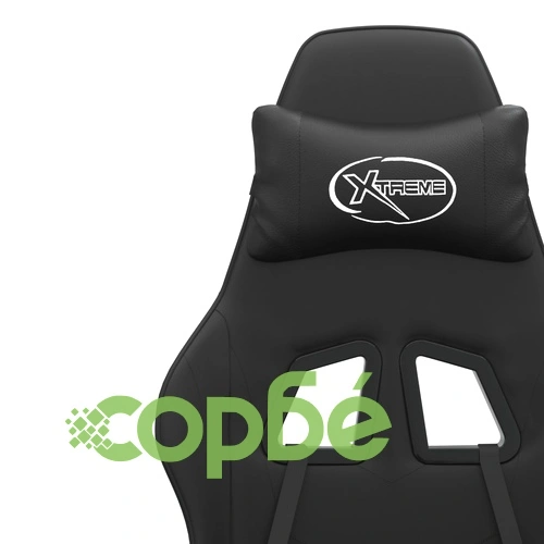 Въртящ гейминг стол, черен, изкуствена кожа ➤ топ цена ➤ sorbe.bg