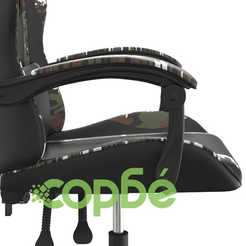 Въртящ гейминг стол, черно и камуфлаж, изкуствена кожа ➤ топ цена ➤ sorbe.bg