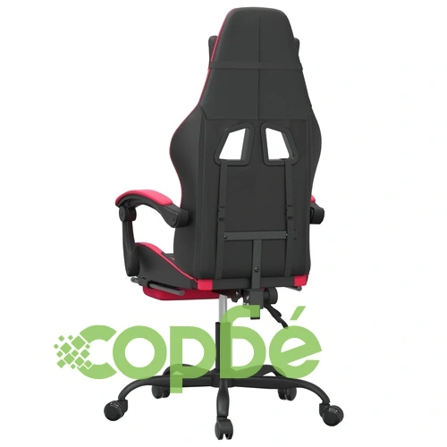 Въртящ гейминг стол опора за крака черно-червен изкуствена кожа ➤ топ цена ➤ sorbe.bg