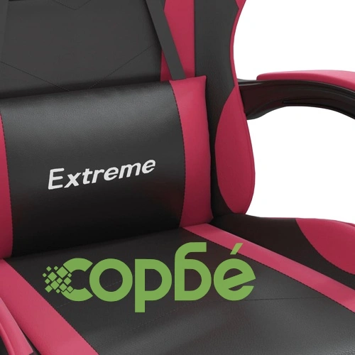 Въртящ гейминг стол с подложка черно-червен изкуствена кожа ➤ топ цена ➤ sorbe.bg