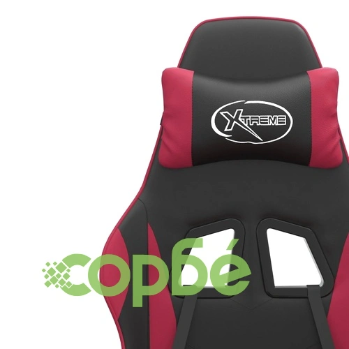 Въртящ гейминг стол с подложка черно-червен изкуствена кожа ➤ топ цена ➤ sorbe.bg