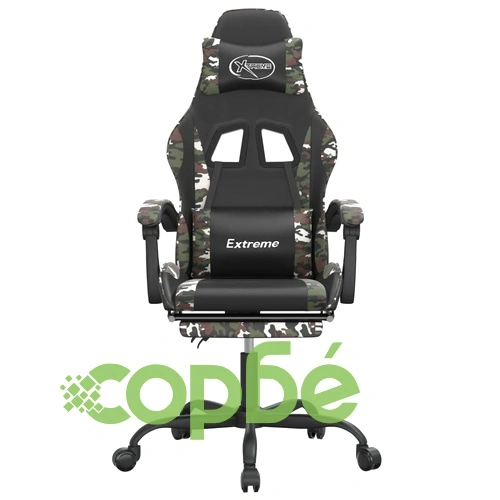 Въртящ гейминг стол с подложка черен камуфлаж изкуствена кожа ➤ топ цена ➤ sorbe.bg