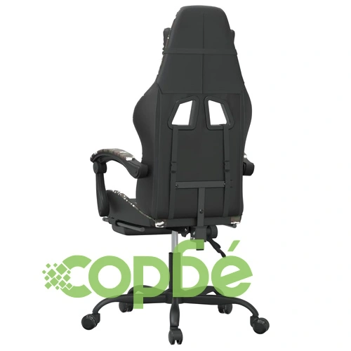 Въртящ гейминг стол с подложка черен камуфлаж изкуствена кожа ➤ топ цена ➤ sorbe.bg