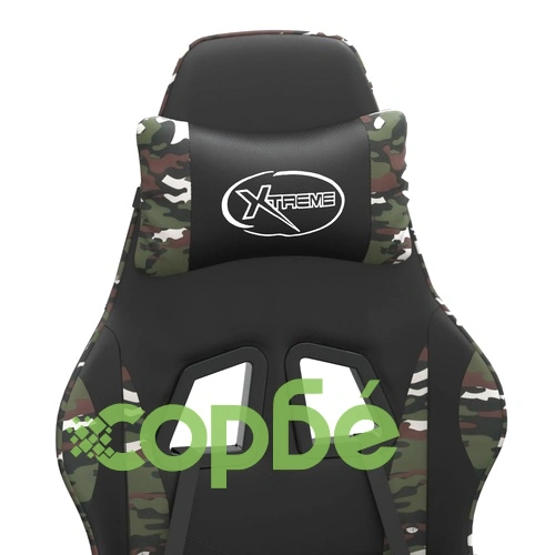 Въртящ гейминг стол с подложка черен камуфлаж изкуствена кожа ➤ топ цена ➤ sorbe.bg