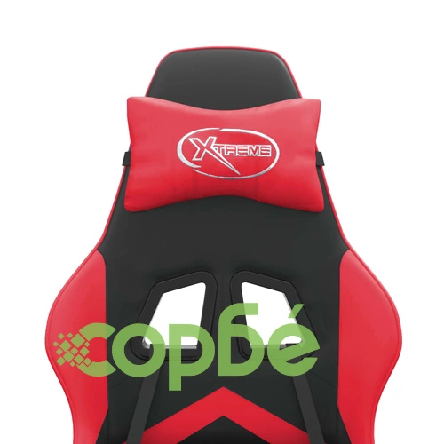 Въртящ гейминг стол, черно и червено, изкуствена кожа ➤ топ цена ➤ sorbe.bg